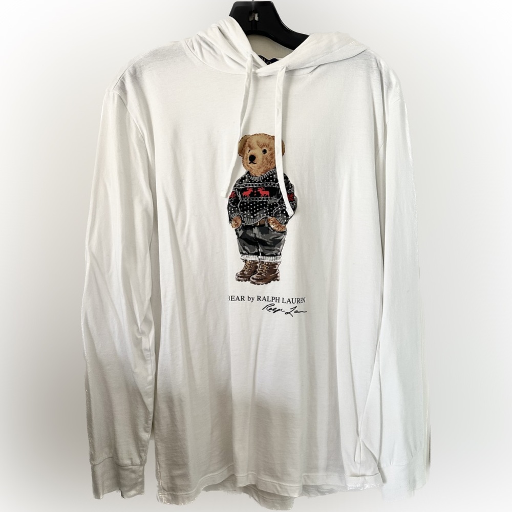 Polo Bear Ralph Lauren White Hoodie M